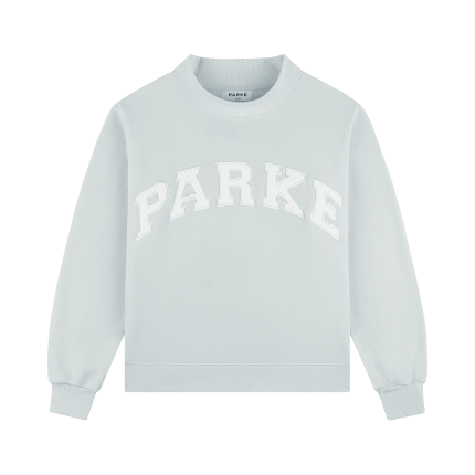Parke-Bridal Varsity Mockneck - Pale Blue + White