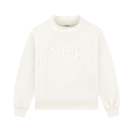 Parke-Bridal Varsity Mockneck - Pearl + White